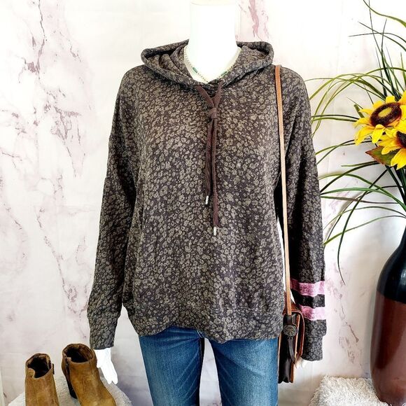 Sundry floral print stripe soft hoodie - Picture 4 of 8